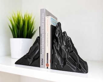 Minimalist Mountain Bookends Set, Modern Book Holder