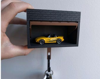 Wand Schlüssel Organizer | Individuelles Logo für Ihr Auto | Auto-Schlüssel-Halter mit Türöffnung | Geschenk für Auto Liebhaber