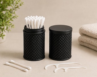 Minimalist Cotton Swab Holder | Dental Floss Organizer, Travel Case