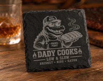 Custom Engraved Slate Coasters, Personalized Photo, Logo, Name or Text