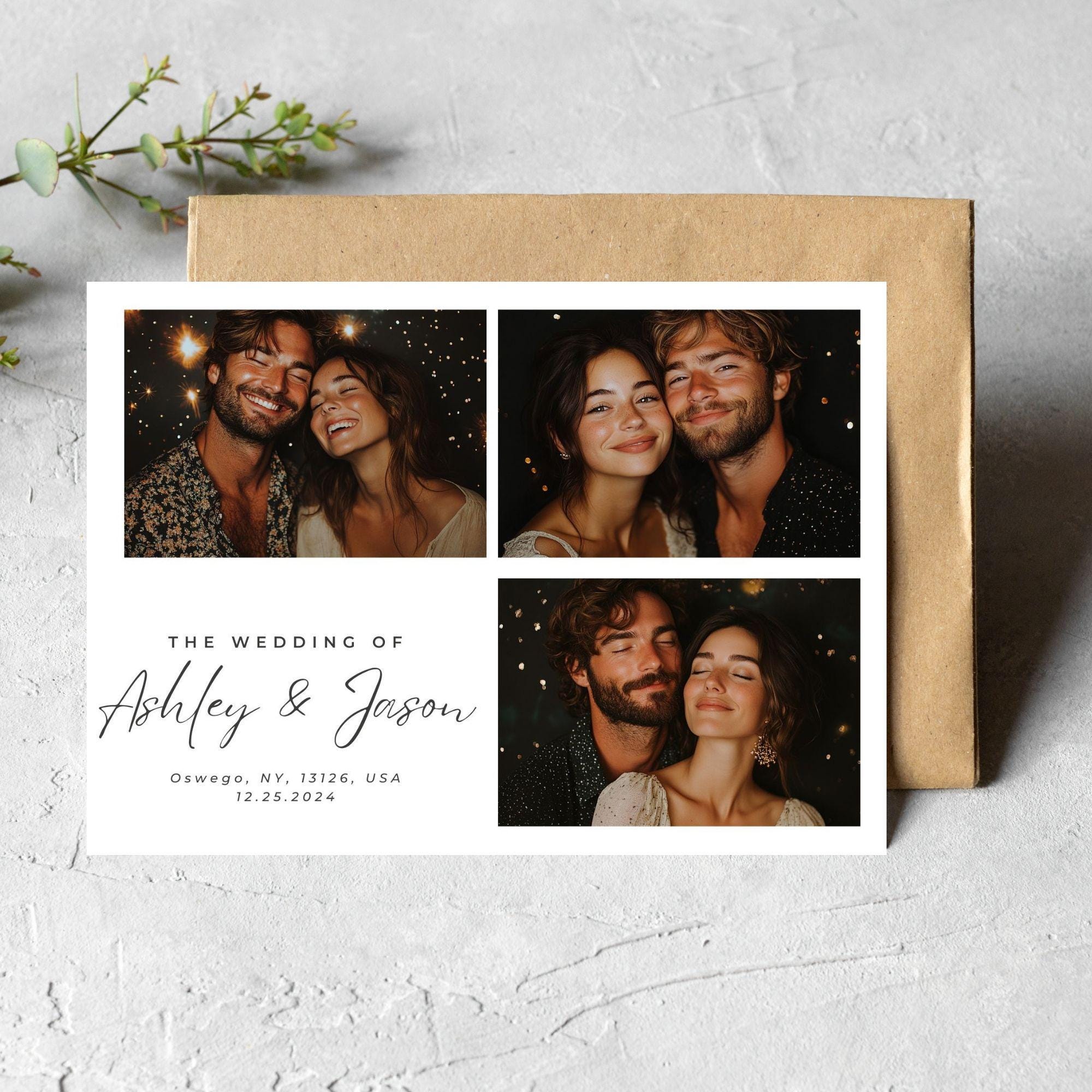 Editable Wedding Photobooth Template, Customizable Canva Photo Strip