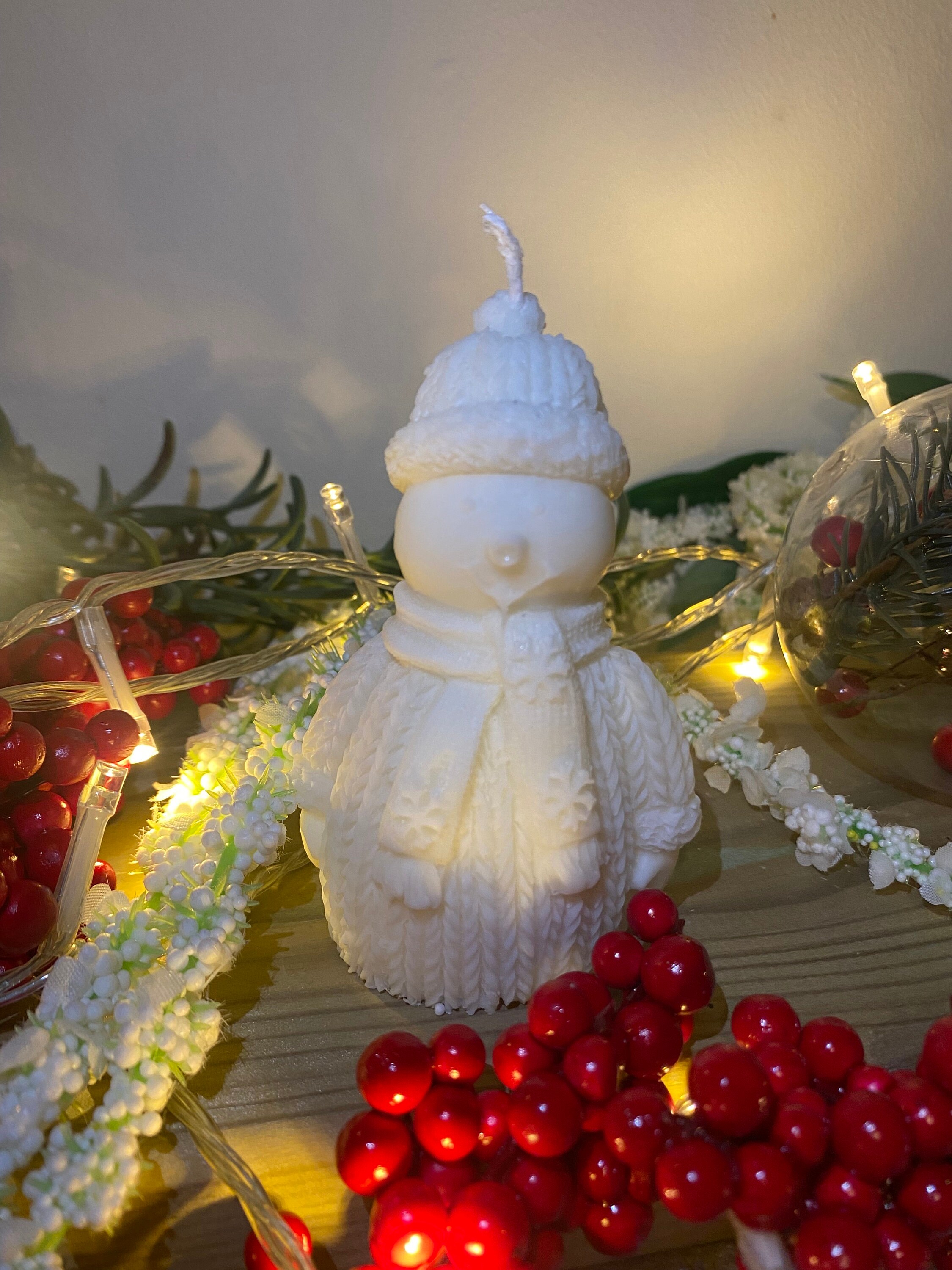 Christmas Snowman Candle Handmade Candle Etsy UK