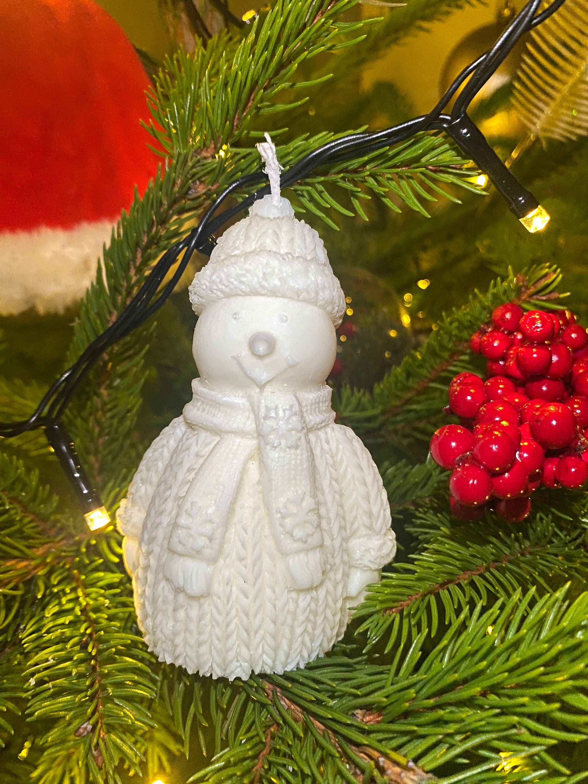 Christmas Snowman Candle Handmade Candle Etsy UK