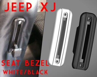 2x Jeep Cherokee XJ Seat Lever Bezel White/Black Ghiera Sedili