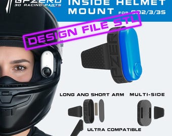 GPZERO Magnetic GO3 Inside Helmet POV Mount Supporto STL Files Only