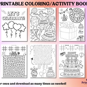 Printable Activity Book, Party Printable, Printable Party Decor ...