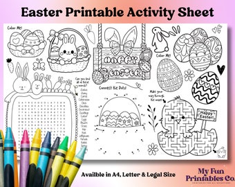 Hoja de actividades de Pascua personalizada: Página para colorear imprimible (descarga digital)