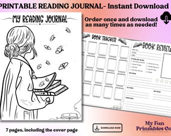 Printable Reading Journal: Coloring Book Tracker (PDF Download)