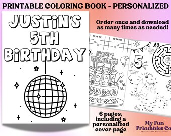 Personalized Birthday Activity Book: Printable Party Favor (PDF Download)