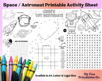 Personalized Space Activity Sheet: Outer Space Coloring Page (PDF Download)