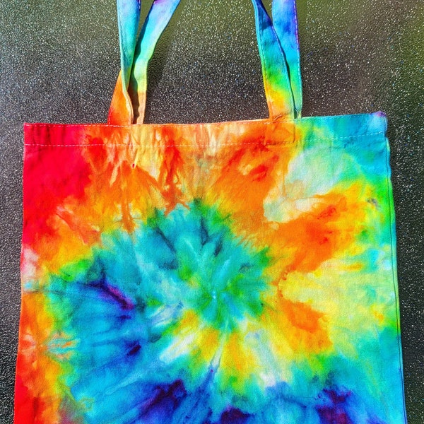 Classic Rainbow Spiral Tie Dyed Tote