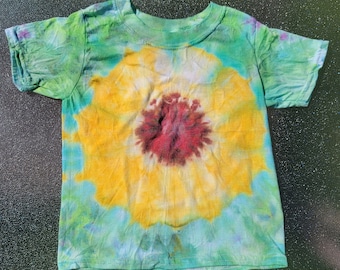 Toddler Sunflower Field Tie dye T shirt, 2T/3T