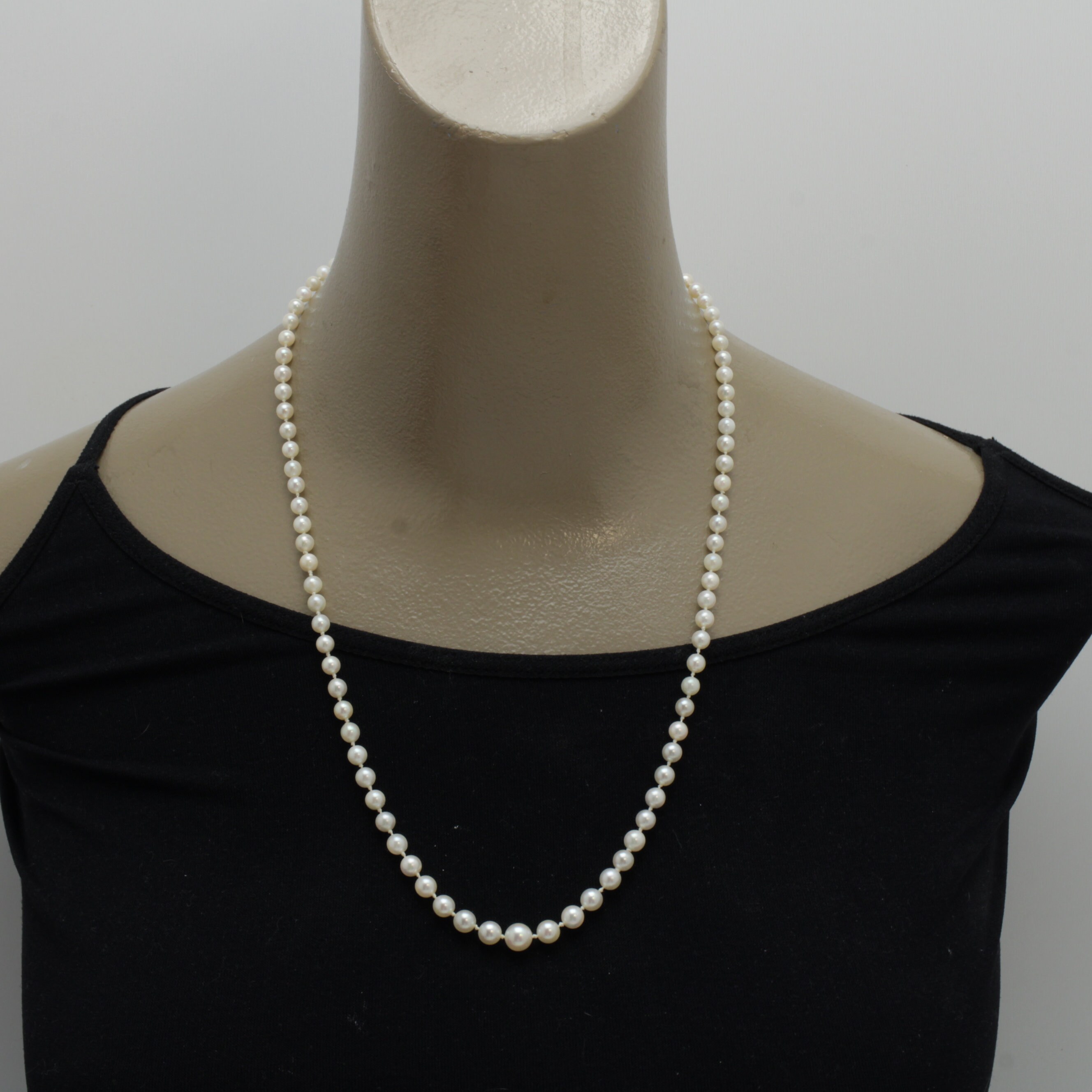 Vintage Mikimoto Pearl Necklace Sterling Silver 21.5 Inches - Etsy
