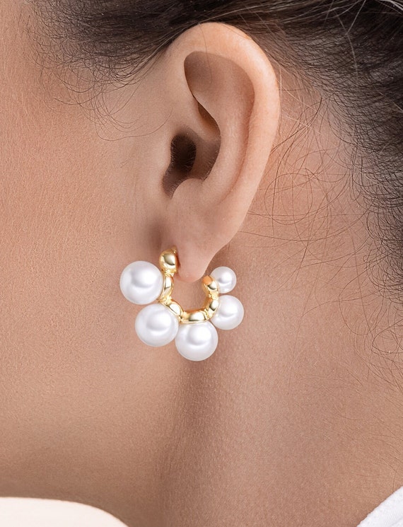 Orecchini A Cerchio A Forma Di C Intrecciati A Vite Placcati Oro 18 Carati In Acciaio Inossidabile Di Moda Per Gioielli Da Donna - Foto 5