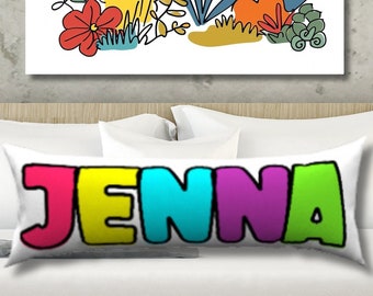 New Mom Gift Custom Body Pillow with Name Bolster Pillow Day Bed Personalized Baby Name Pillow Custom Baby Shower Gift Unisex Nursery Decor