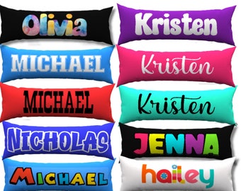 Custom Body Pillow Long Bolster Pillow Personalized Pillow Custom Name Pillow Custom Text Pillow Headboard Pillow Long Lumbar Pillow