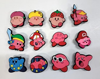 Cute Croc Charms Random Kirby Croc Charms Super Mario Video Gamer Croc Jibbitz Rubber Shoe Charm Decoration Nintendo Jibbitz for Crocs