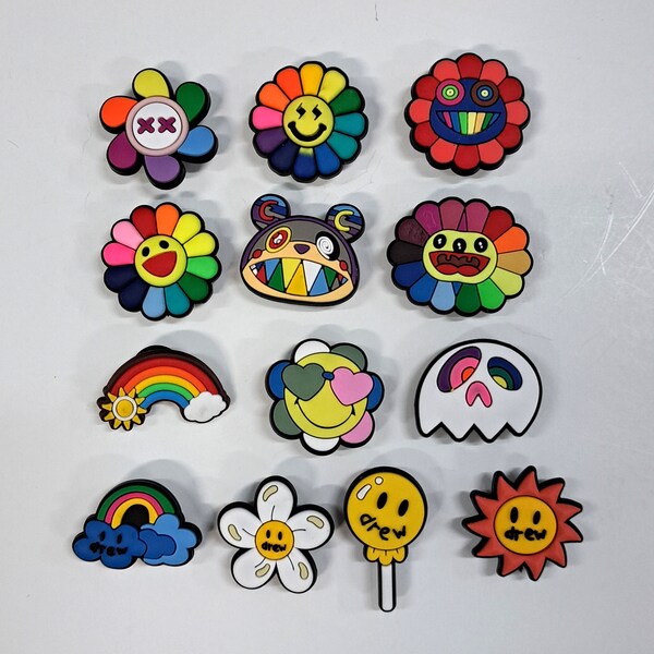 Flower and Rainbow Jibbitz Etsy