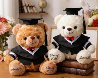 Custom Name Graduation Bear: Personalized Class of 2026 Grad Gift