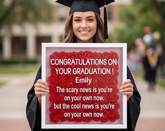 Personalized Graduation Shadow Box, Custom Name Keepsake, Class of 2026 (Optional Light)