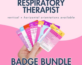 Paquete de tarjetas de referencia para terapeutas respiratorios / Tarjetas de identificación para terapeutas respiratorios en la UCIN / NRP, gases en sangre, conversiones de peso, hora dorada