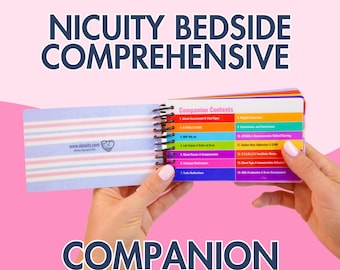 NICUity Bedside Comprehensive Companion | NICU Nurse Badge Reference Card Booklet | NICU Bedside Spiral Bound Booklet