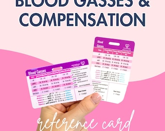 NICU Blood Gasses and Compensation Badge Reference Card | Neonatal Blood Gasses Bedside Reference | NICU Compensation Badge Buddy