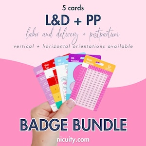 Lot de cartes de référence pour le travail et l'accouchement + post-partum + chambre d'enfant | de référence pour insigne d'infirmière de l'USIN | Chambre de bébé