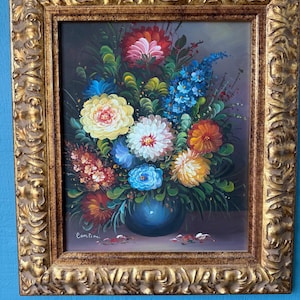 Original Oil Painting Floral Bouquet | Impressionist Canvas Art Signed