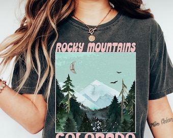 Colorado Tshirt / Rocky Mountains Nationalpark Reise Natur Liebhaber Camping Retro Grafik Ästhetik / Comfort Colors® Unisex Geschenk Shirt
