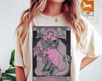 Saint Michael Tshirt / Catholic Spiritual Angel Heaven Archangel Vintage Renaissance Art Aesthetic / Comfort Colors® Unisex Gift Shirt