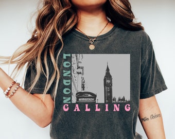 London Calling Tshirt / England European Trip UK British City Travel Lover Big Ben Cute Aesthetic / Comfort Colors® Unisex Gift Shirt