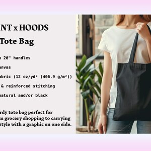 Puede incluir: Bolsa de tela negra hecha de 100% lona de algod&oacute;n con asas de 50 cm. La bolsa mide 38 cm por 40 cm y es de tela pesada. La bolsa es ecol&oacute;gica y resistente.