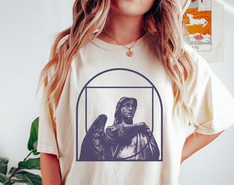 Angel Tshirt / Heaven Spiritual Catholic Mary Feminist Art History Museum Gothic Cute Angelic Aesthetic / Comfort Colors® Unisex Gift Shirt