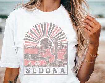 Sedona Tshirt / Arizona Desert Nature Lover National Park Mountains Travel Red Rocks Vintage Aesthetic / Comfort Colors® Unisex Gift Shirt