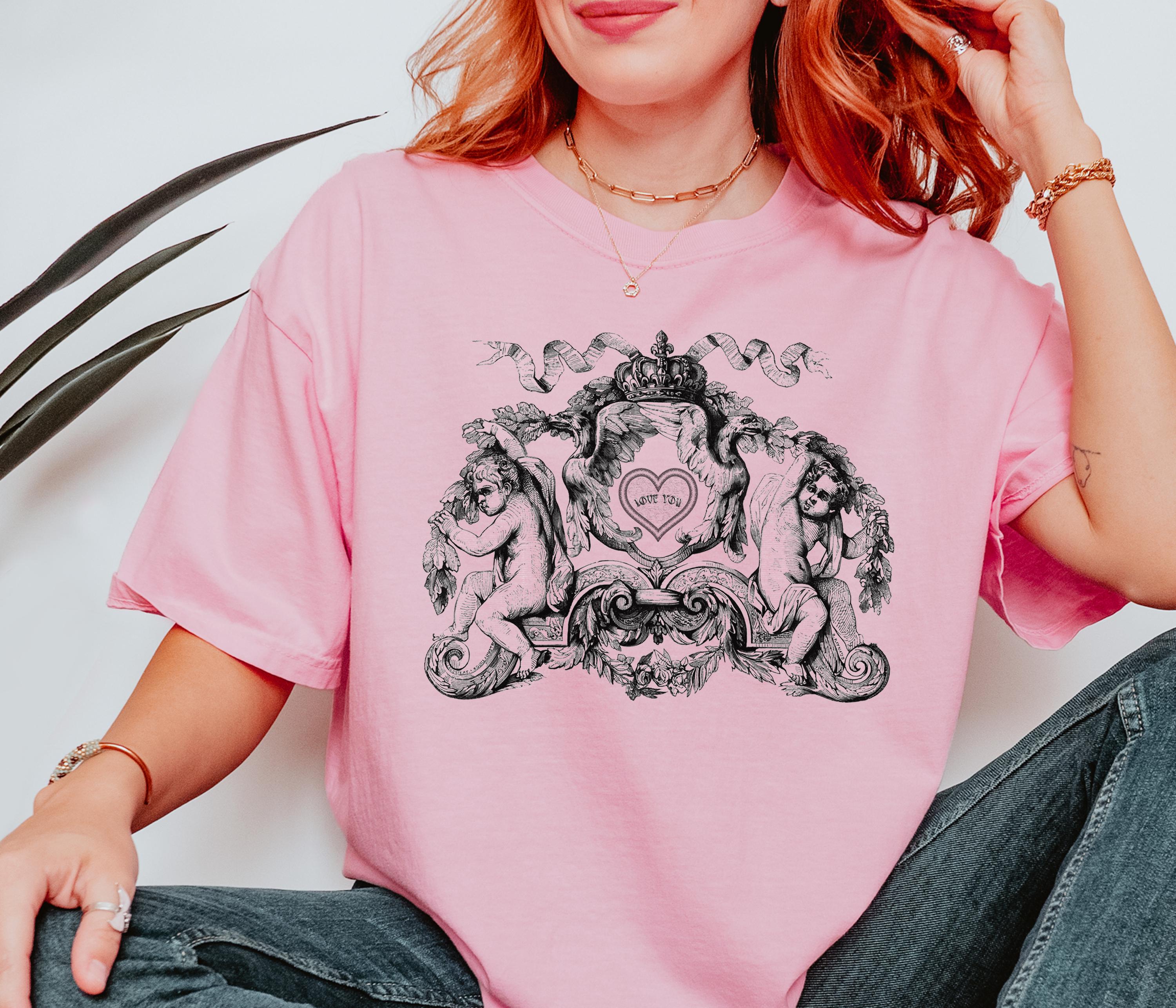 ラブクレストTシャツ / キューピッド、天使、天国、天使、ルネッサンス 
