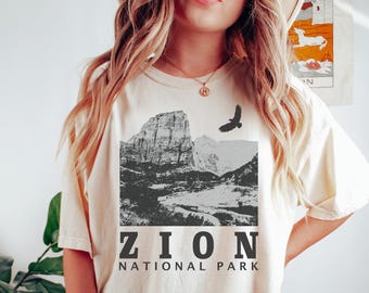 Zion National Park Tshirt / Utah Outdoors Camping Hiking Desert Nature Lover Vintage Landscape Aesthetic / Comfort Colors® Unisex Gift Shirt