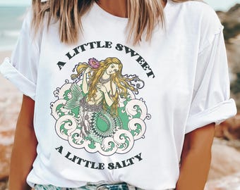Maglietta da sirena salata / Sirenetta, atmosfera da spiaggia, oceano, mare, mitico, vintage, retrò, arte estetica / Maglietta regalo unisex Comfort Colors®