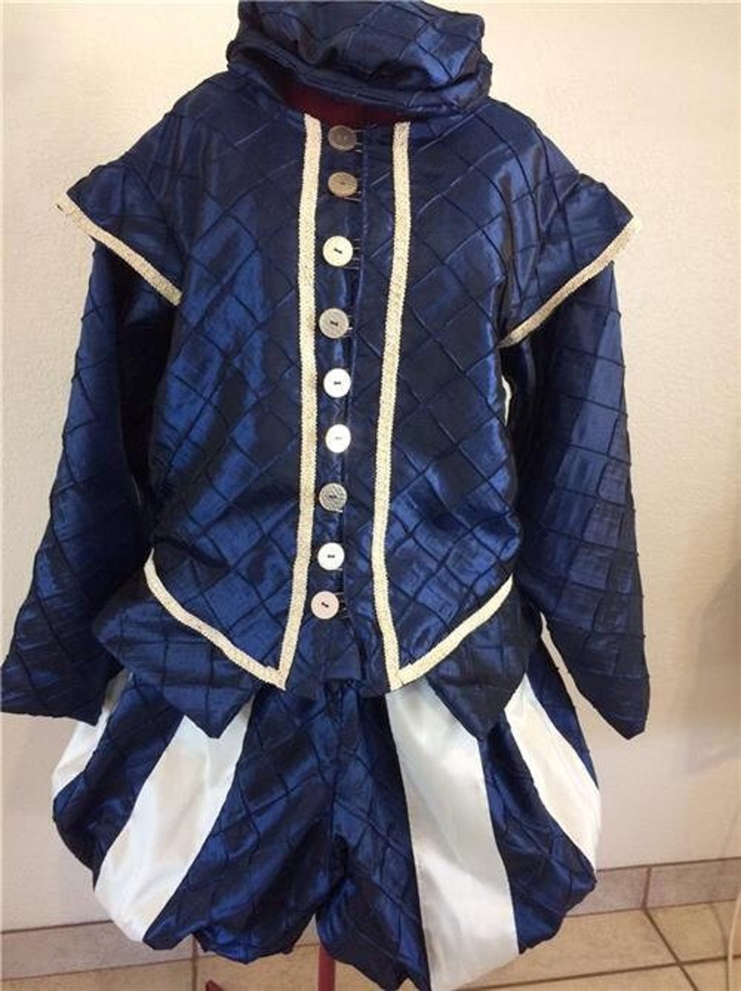 Blue White Elizabethan Renaissance Tudor Shakespeare Doublet Slops ...