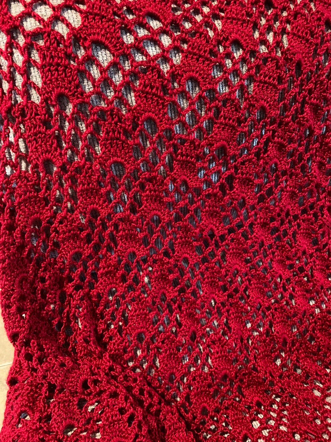 Crocheted Ruby Red Afghan - Etsy