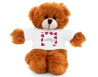 Personalisierte Kuscheltier mit Tee, Geschenk für sie, Geschenk Für ihn, ich liebe dich Kuscheltier, Kuscheltier mit anpassbares T-Shirt, Teddybär