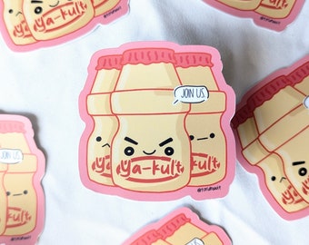 Yakult Sticker // Vinyl Sticker // Yogurt Drink //