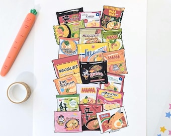 Instant Noodles // Ramen // Instant Ramen // Shin Ramen // Mama Noodles // Asian Noodles // Noodle Art // Buldak
