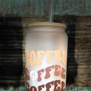 Café, Café, Café, Vaso de Vidrio Mason Jar