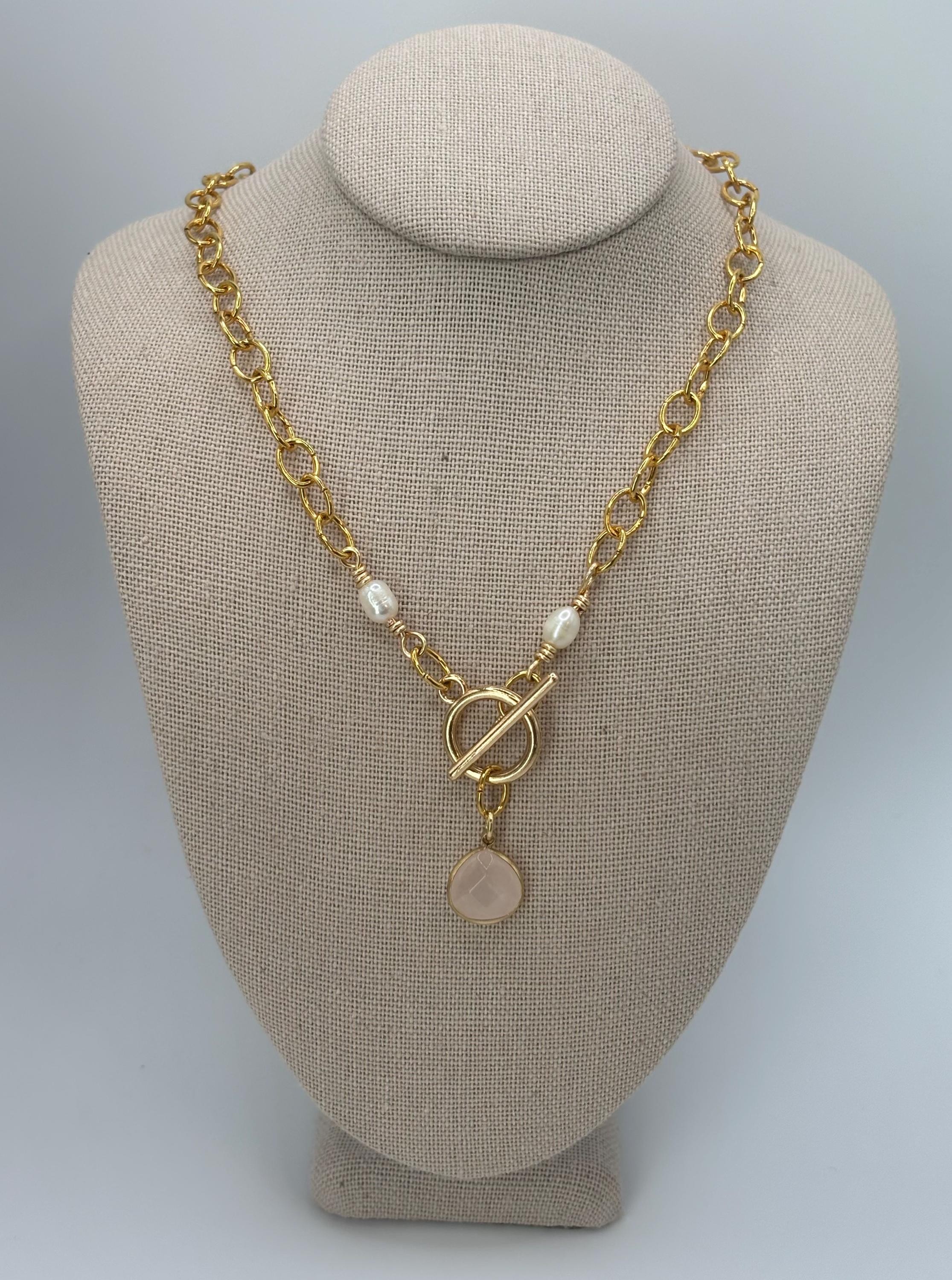 ネックレス・ペンダント ROMANTINUER SN188 Toggle Pendant Necklace 925 Sterling Silver Toggle Necklaces Women Men, 14k Yellow