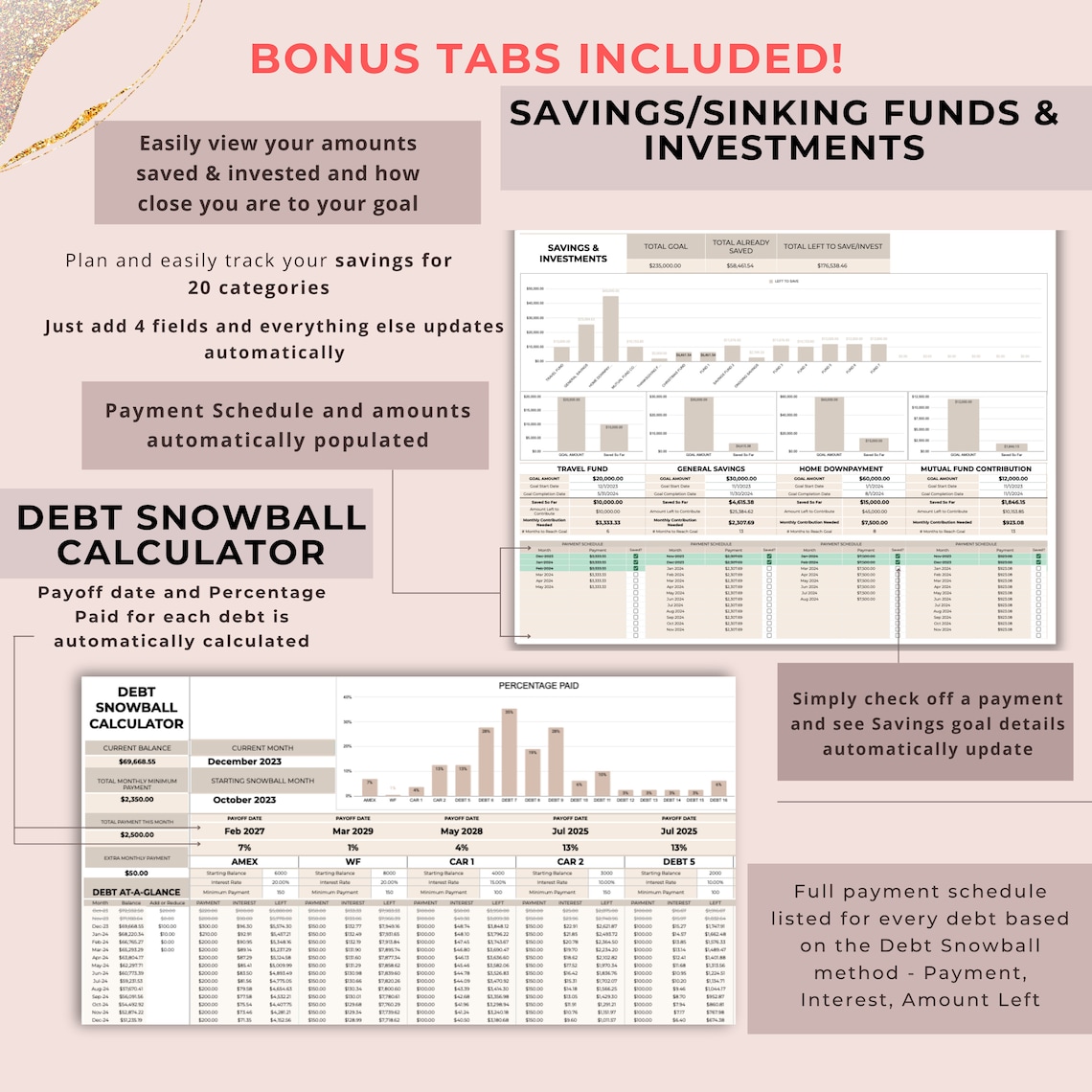 Weekly, Bi-weekly, Monthly Budget Spreadsheet Planner, Google Sheets ...