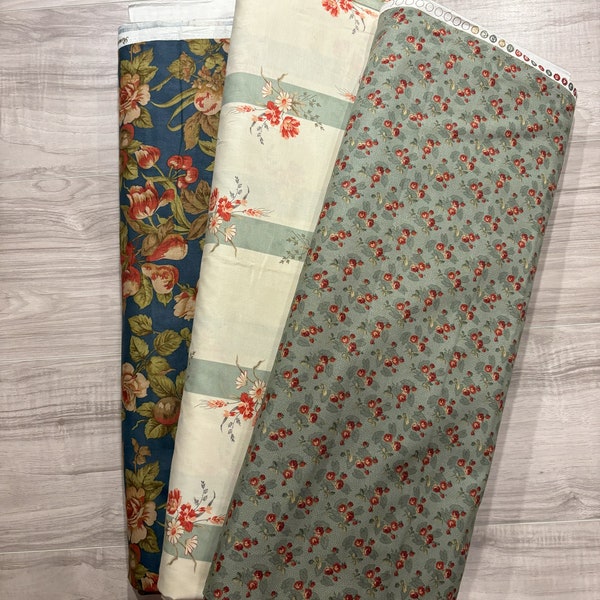 Moda Fabrics By the Yard- Brannock & Patek Renewal 610, Blackbird Designs Chelsea Boutique 2572, 3 Sisters Etchings 4066 Rare Out of Print