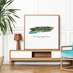Impresión del Parque Nacional Dry Tortugas / Descarga instantánea / Cartel del Parque Nacional / Arte de viaje / Arte digital / Decoración de pared / Arte de pared