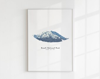 Denali National Park Print | Instant Download | National Park Poster | Travel Art | Digital Art | Wall Decor | Wall Art