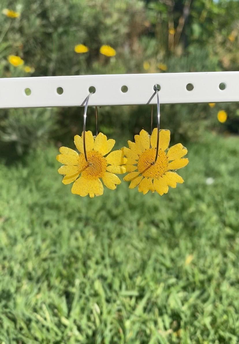 Orecchini A Cerchio Piccoli 10 Mm Con Margherita – Argento 925 Ipoallergenico Per Donne E Ragazze - 2
